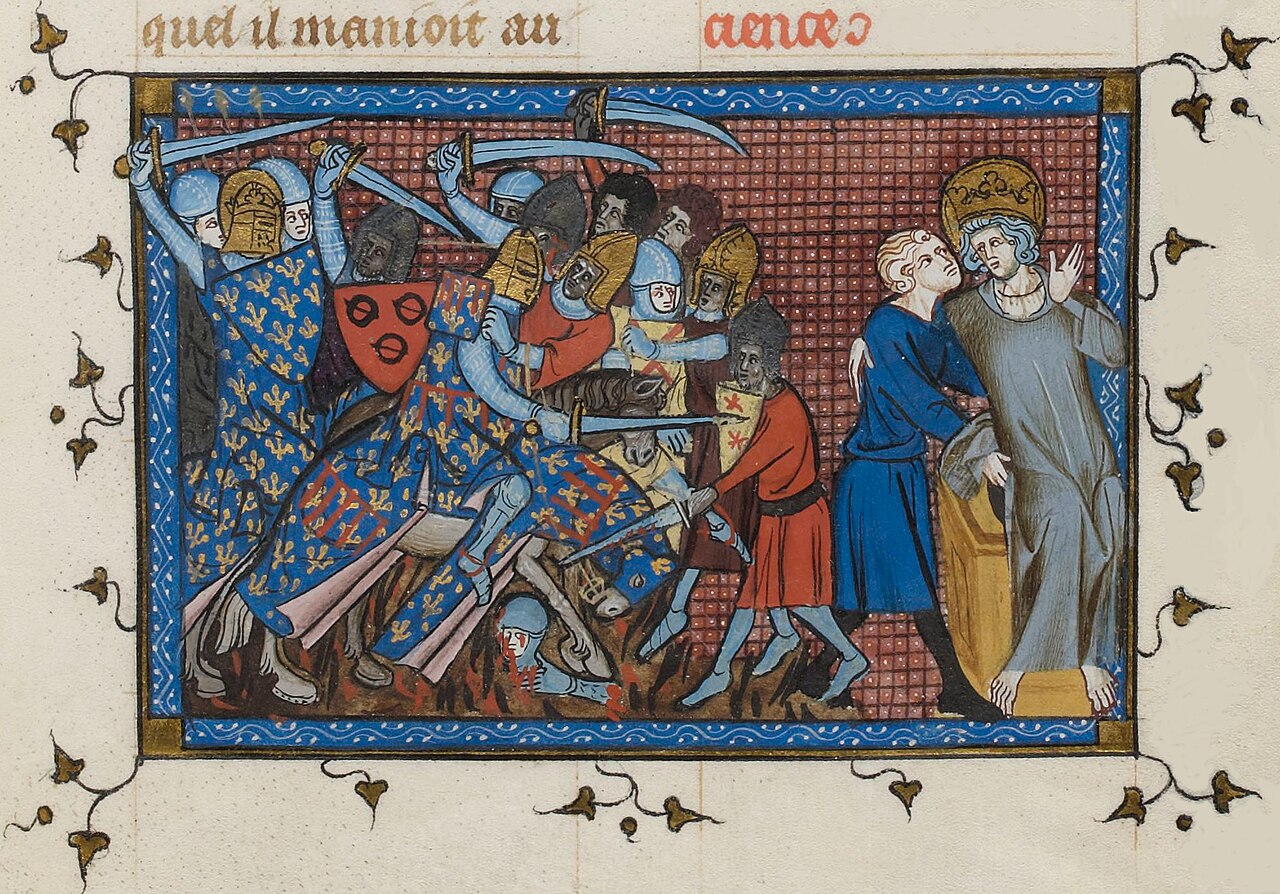 Crusaders are defeated at Mansurah historical illustration