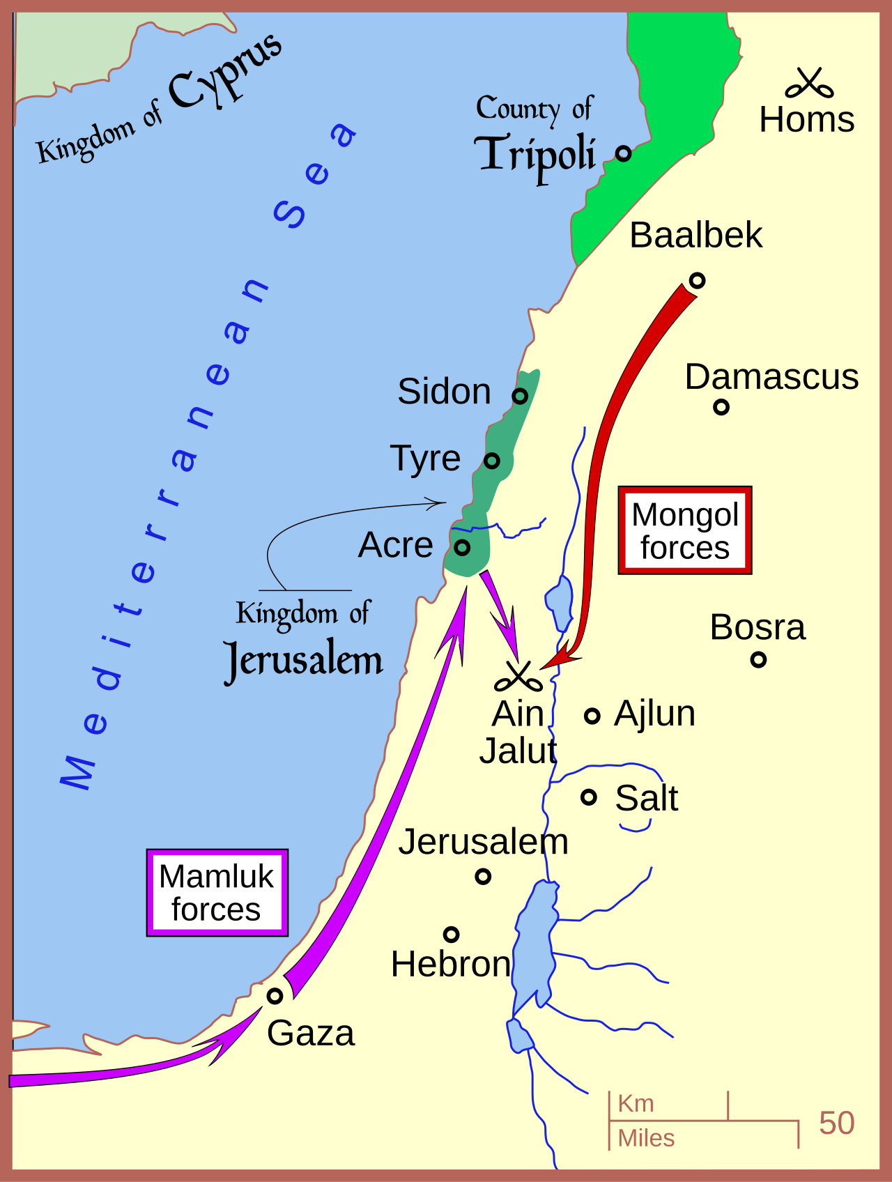Battle of Ain Jalut historical illustration