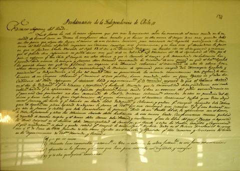Chile proclaims independence historical illustration
