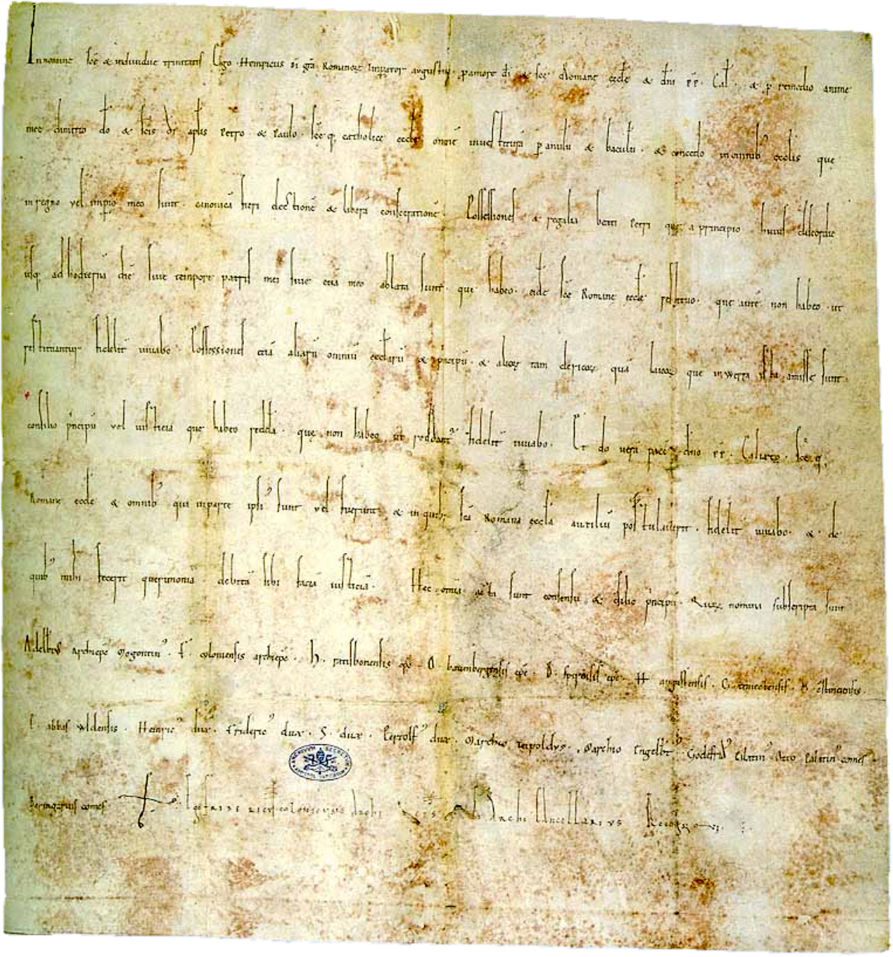 The Concordat of Worms is signed historical illustration
