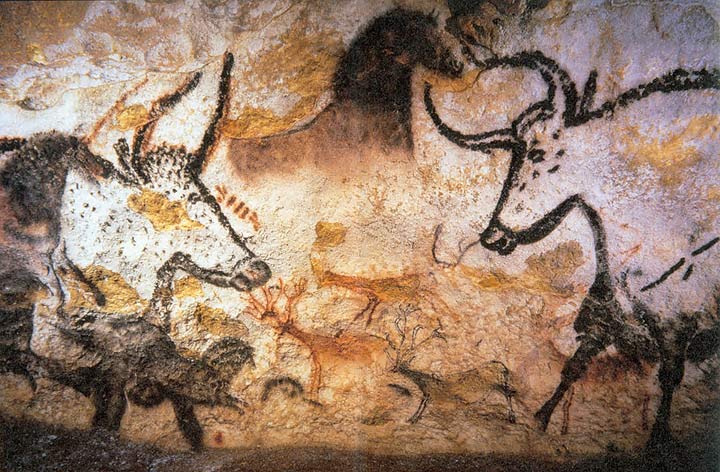 Lascaux cave paintings are created historical illustration