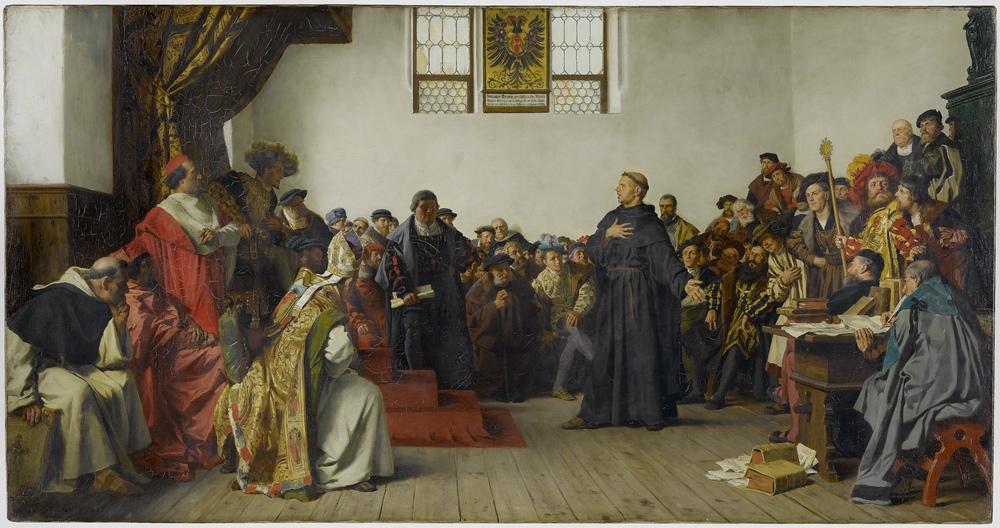 Luther appears at the Diet of Worms historical illustration
