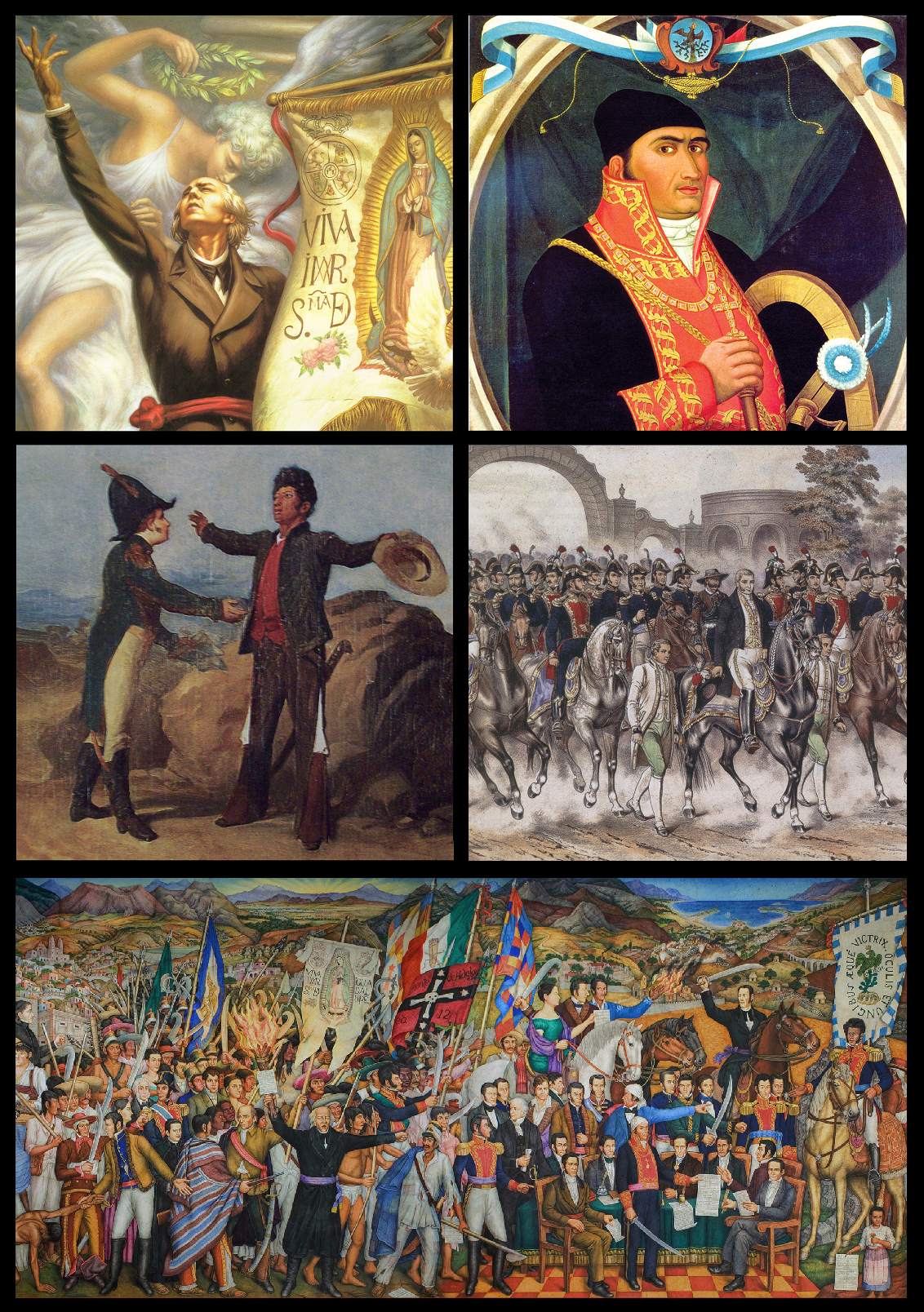 Mexico secures independence historical illustration