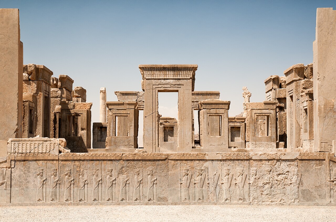 Construction begins at Persepolis historical illustration