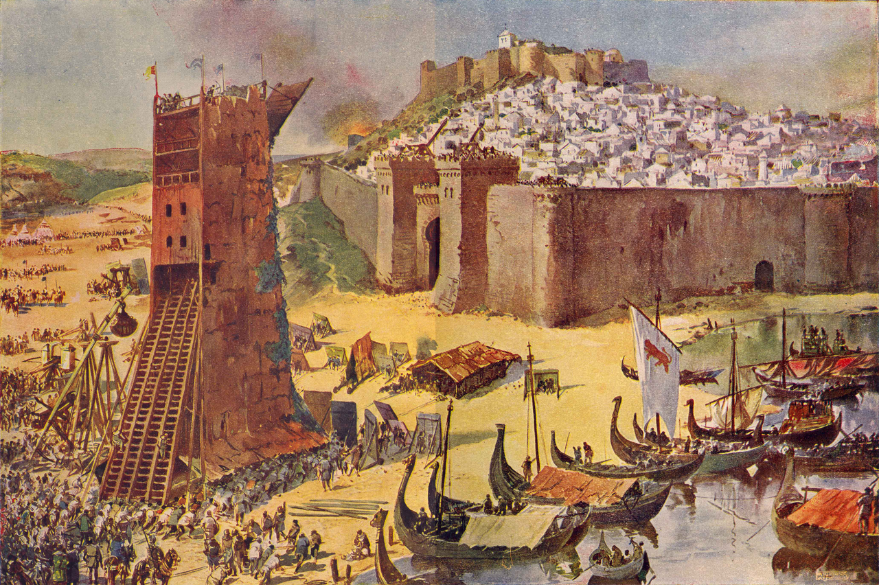 Lisbon is captured historical illustration