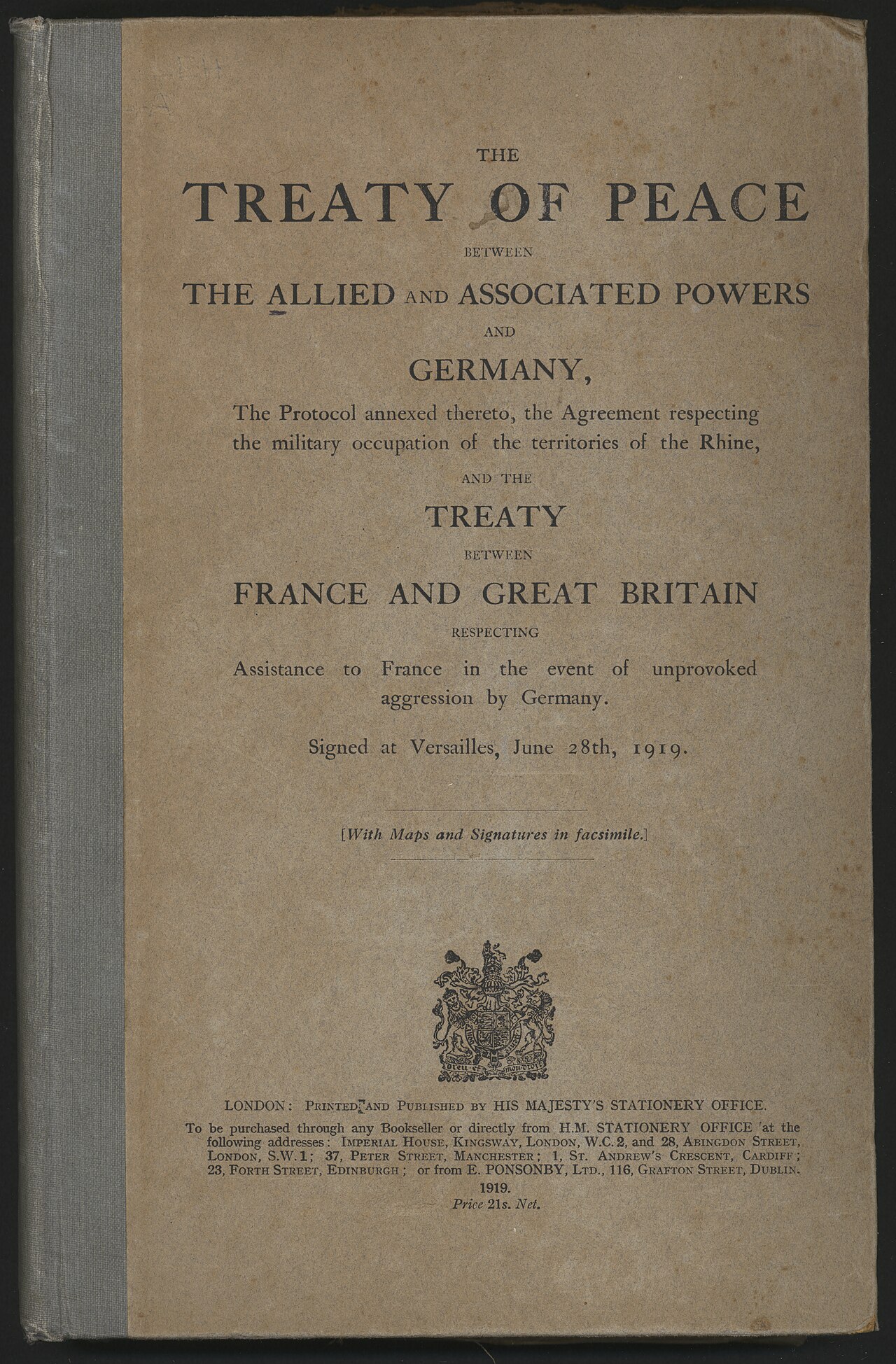 Treaty of Versailles historical illustration